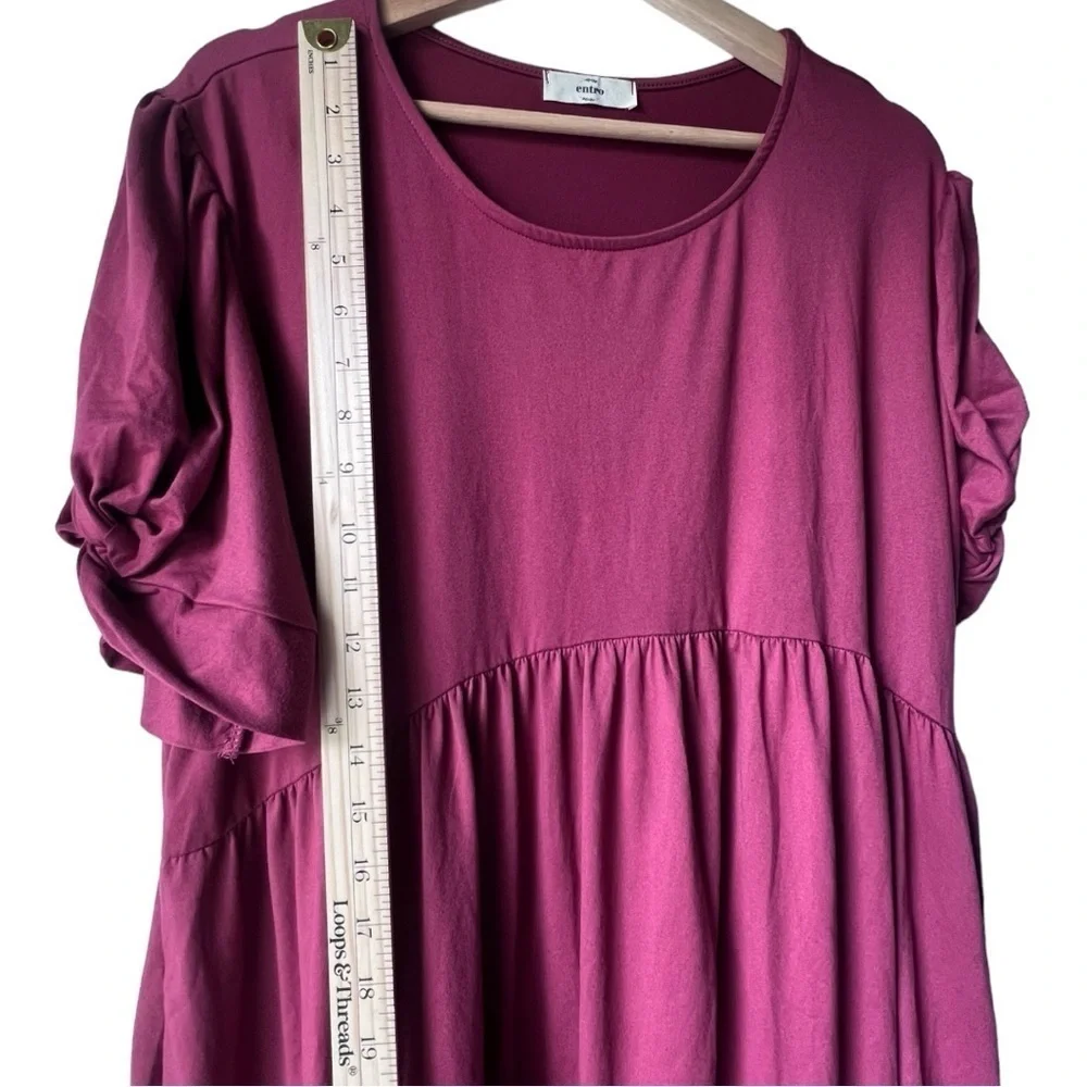 Women's entro babydoll in duty rose curves short sleeve plus size smock Sz 2x. - Picture 5 of 10